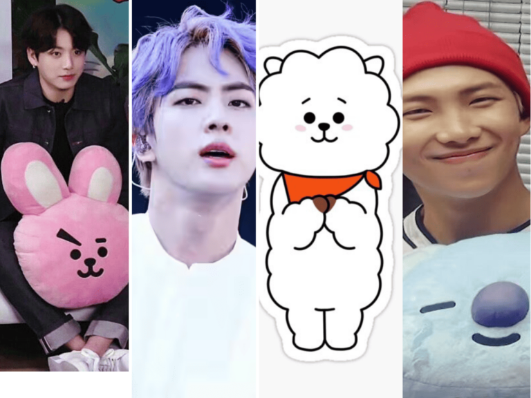 These are the BTS members and BT21 Characters